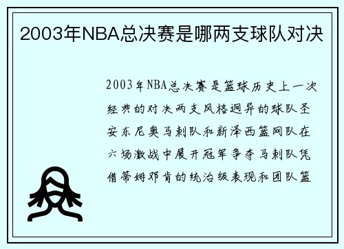 2003年NBA总决赛是哪两支球队对决